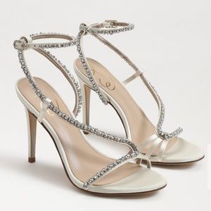 Worn 1x - ‘Granger’ Strappy Heels - Ivory Satin